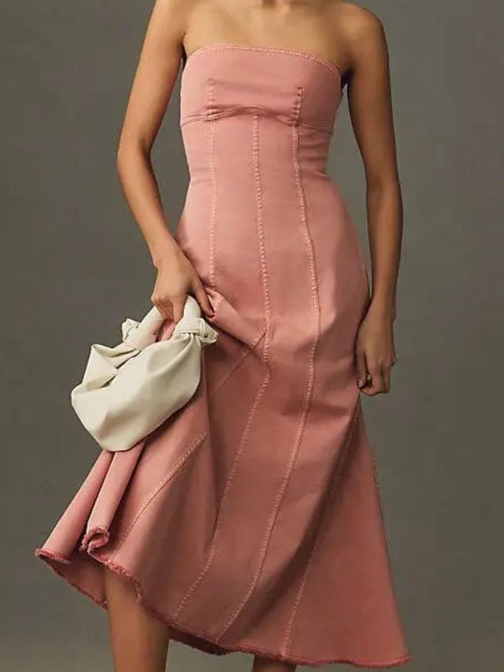 Pilcro Strapless size medium dress coral color Anthropologie